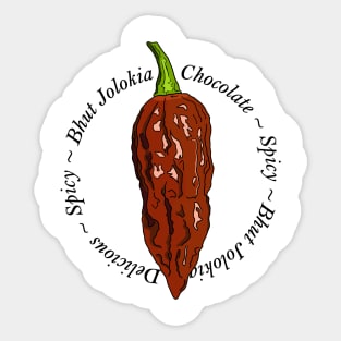 Bhut Jolokia Chocolate Ghost Chili Pepper Sticker